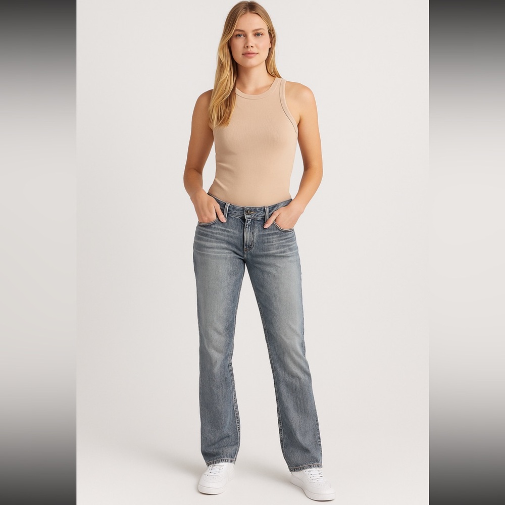 American Eagle Y2K Bootcut Jeans Women’s 7 / 10R Low Rise Vintage Light Wash